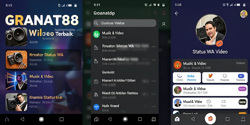 Antarmuka pengguna yang intuitif dari aplikasi Status WA Video.