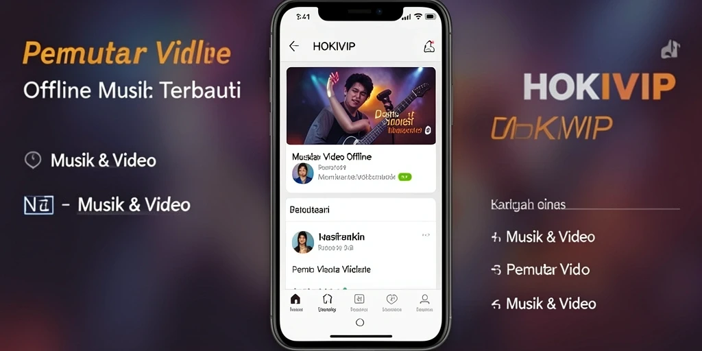 Screenshot antarmuka HOKIVIP yang menunjukkan pemutar video dan fitur-fitur menarik.
