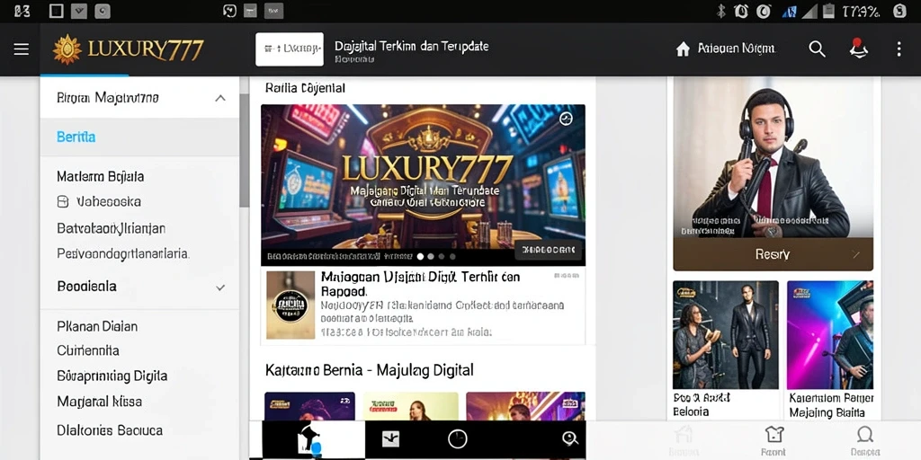 Antarmuka pengguna LUXURY777 yang menarik dan fungsional.