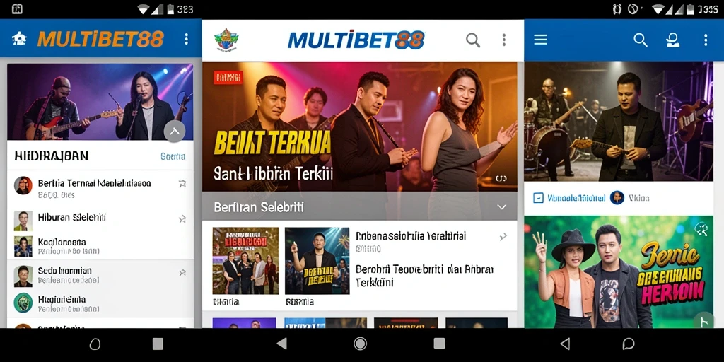 Antarmuka modern dan fungsional dari aplikasi Hiburan Selebriti.