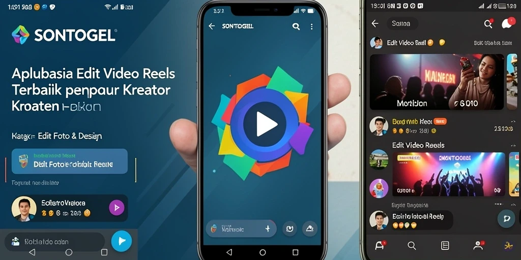 Antarmuka pengguna SONTOGEL untuk editing video reels yang intuitif.