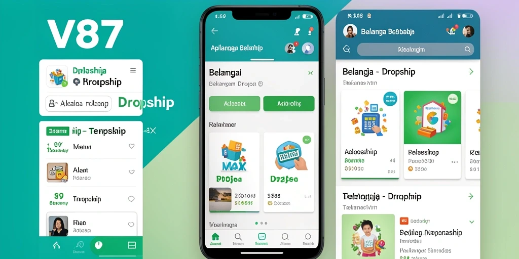 Tampilan antarmuka V87 yang memudahkan pengguna mencari produk Dropship.